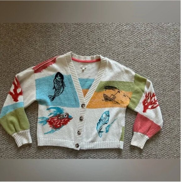 Anthropologie Pilcro Graphic Cardigan Sweater size M - Picture 8 of 10